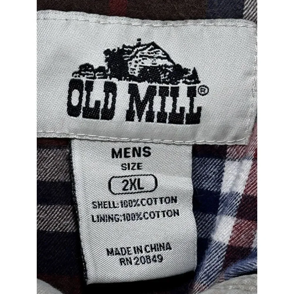 Old Mill Jacket Men 2XL 100% Cotton Flannel Lined Tan Jacket Size 2XL Chore Barn